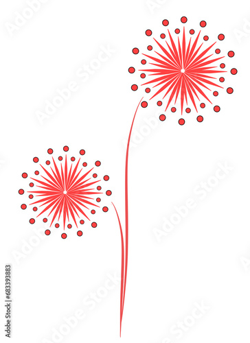 fireworks illustration with transparent background photo