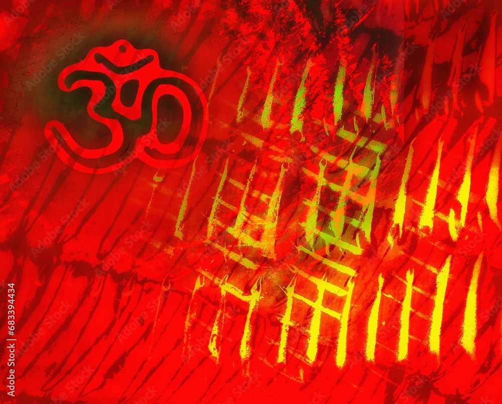 Om symbol of hindu religion represents lord shiva. It has divine meaning to the universe. Hindu god mythology