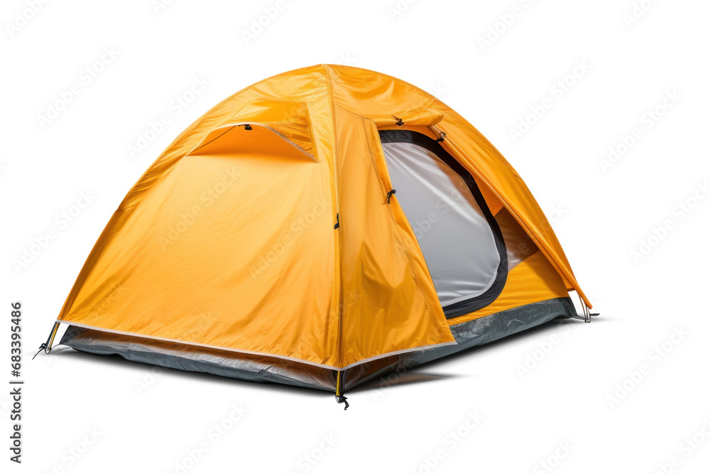 Tourist tent isolated on white background. Tent for camping and outdoor recreation. Close-up Tourist tent isolated on white background. Tent for camping and outdoor recreation. Close-up