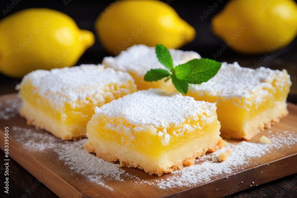 Lemon Bars. Delicious Square Citrous Cake with Lemon Zest and Baked Freshly for Appetising Dessert Lemon Bars. Delicious Square Citrous Cake with Lemon Zest and Baked Freshly for Appetising Dessert