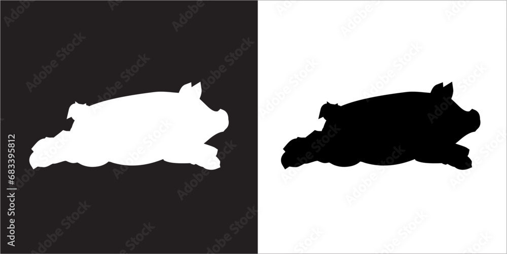 Illustration vector graphics of pig icon Illustration vector graphics of pig icon
