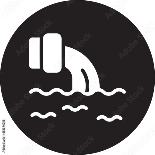 water pollution glyph icon