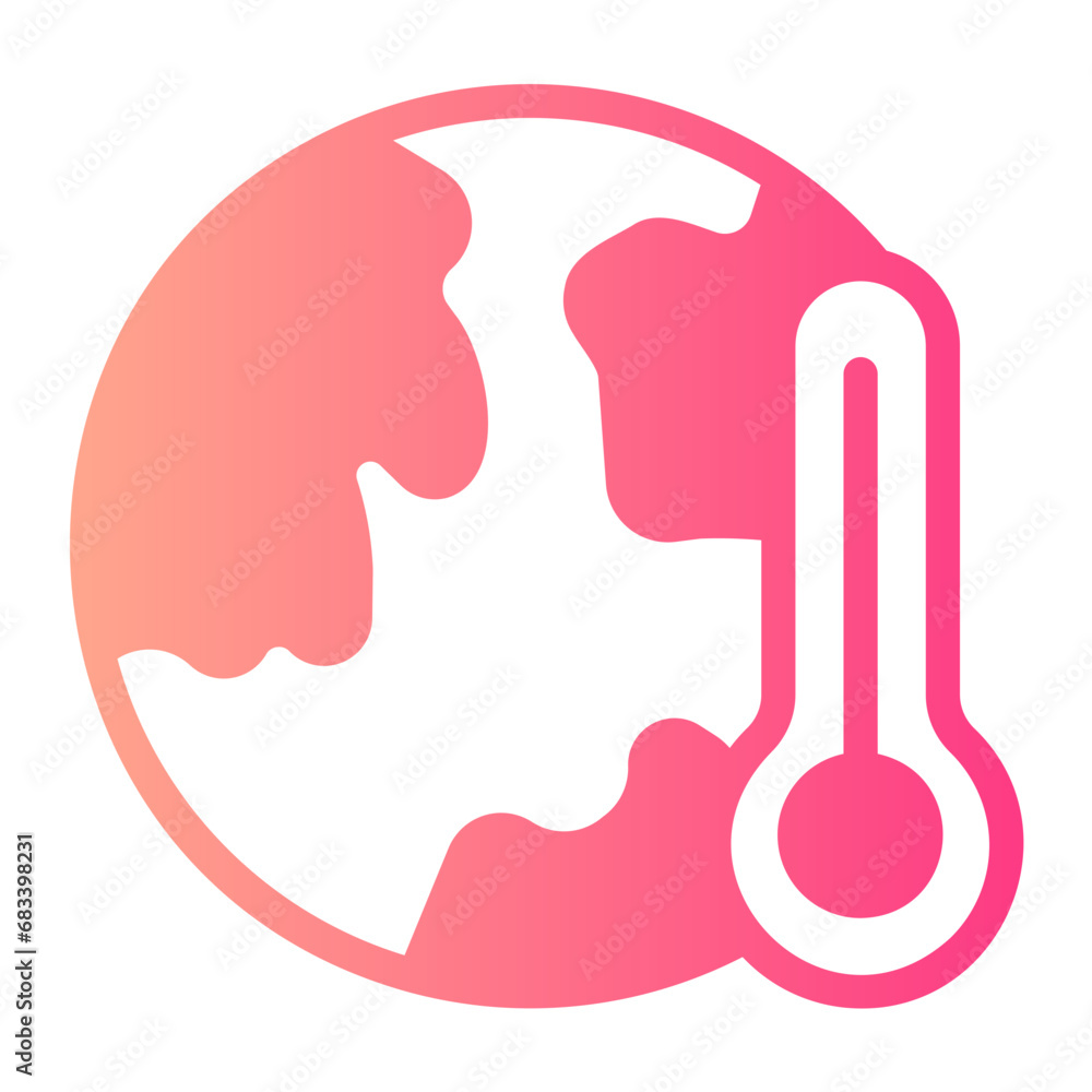 global warming gradient icon - obrazy, fototapety, plakaty 