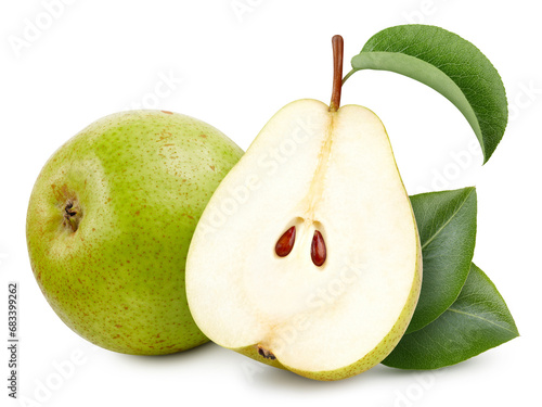 Pear macro shoot food ingredient on white isolated