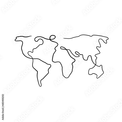 Cuadro en lienzo LinearElegance: Contemporary Line Art Icon Set : EARTH