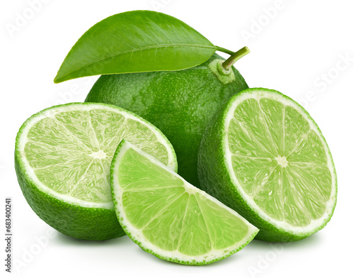 Fresh organic lime isolated on white background © Maks Peoplenko