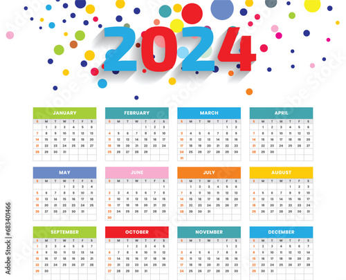 vector 2024  elegant wall calendar template a full page design vector