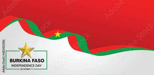 Burkina Faso Proclamation of Independence Day flag ribbon vector poster