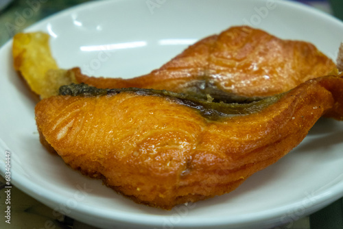 Deep Fried Mackerel on a Plate