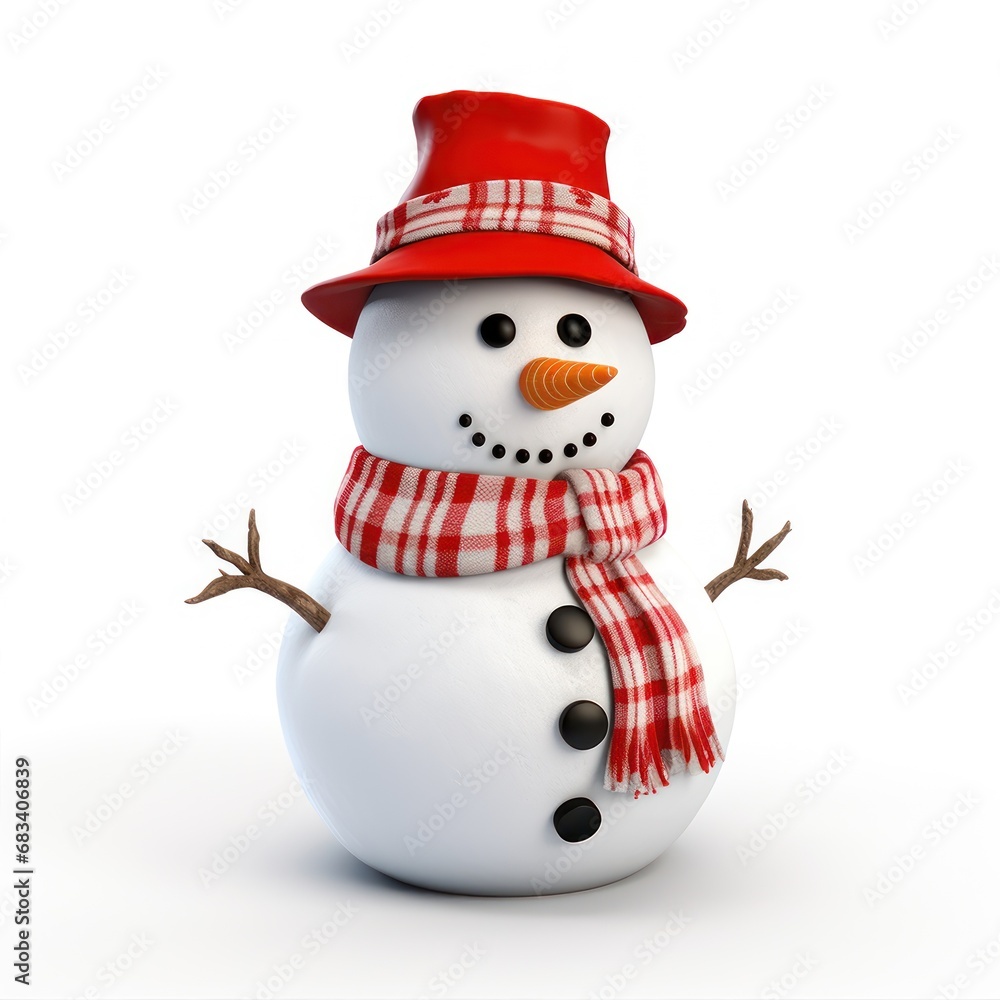 Snowman isolated on white background. Snowman isolated on white background.