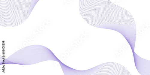 Abstract background with waves for banner. Medium banner size. Vector background with lines. Element for design isolated on white. Purple color
