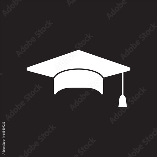 graduation hat icon design vector isolated