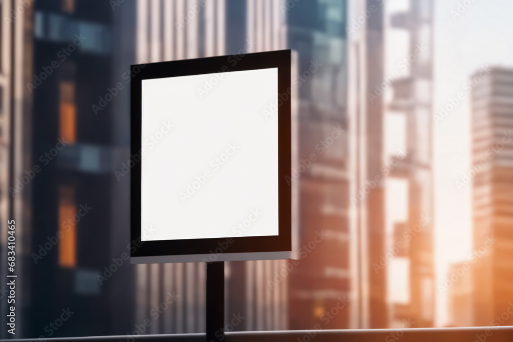 Mockup - Blank empty white advertising billboard at sunset Mockup - Blank empty white advertising billboard at sunset