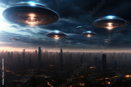 Urban Skies Invaded: Massive Alien Armada