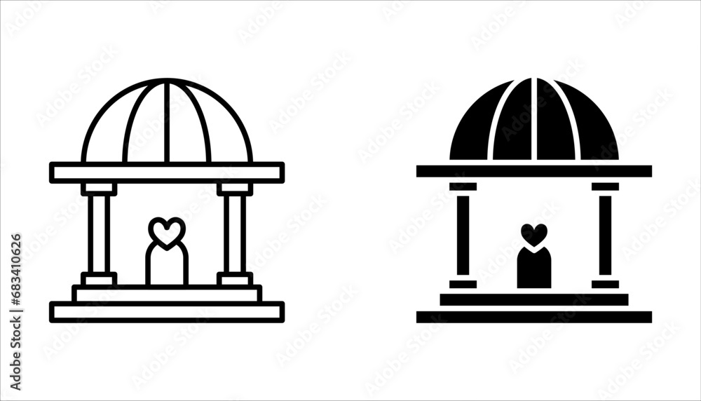 hall icon set, isolated wedding outline icon set on white background hall icon set, isolated wedding outline icon set on white background