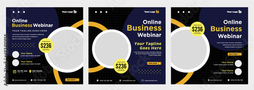 Digital marketing live webinar and corporate social media or template banner