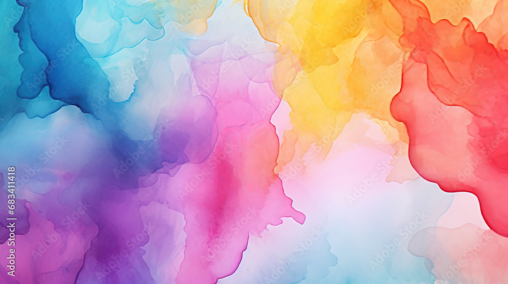 Abstract Watercolor Texture Pattern Artwork: Rainbow, Colorful Graphic Design. Modern Digital Abstract Background.