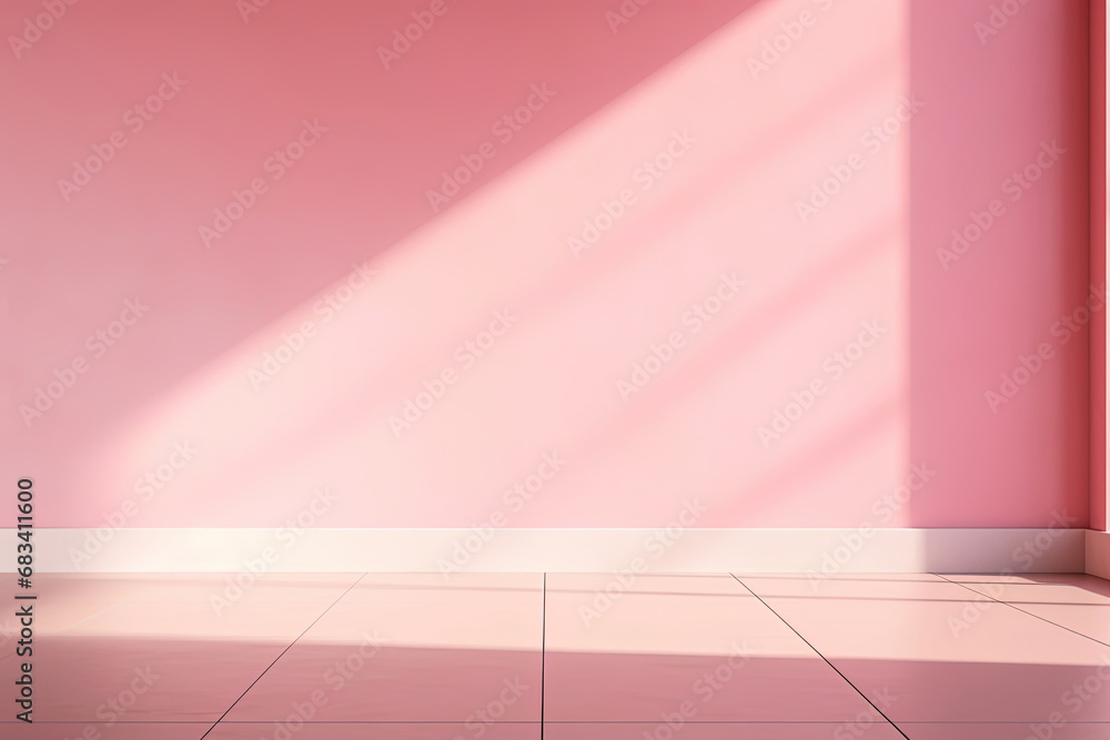 Beautiful Light Pink Orange Gradient Background: Empty Space in White Tones with a Play of Light and Shadow on the Wall and Floor. Ideal for Design or Creative Work. Beautiful Light Pink Orange Gradient Background: Empty Space in White Tones with a Play of Light and Shadow on the Wall and Floor. Ideal for Design or Creative Work.