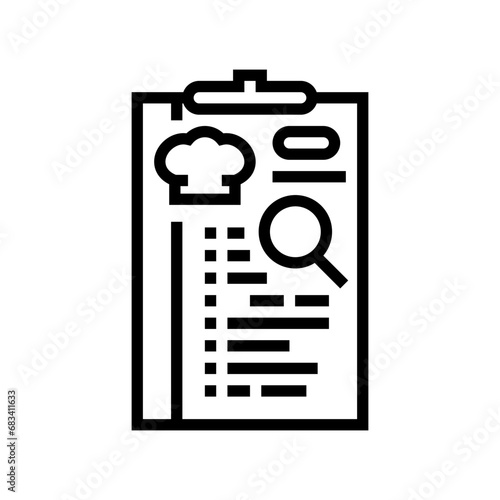 menu planning restaurant chef line icon vector. menu planning restaurant chef sign. isolated contour symbol black illustration