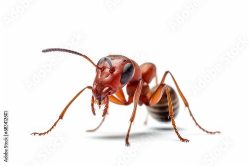 Ant isolated on white background generative ai