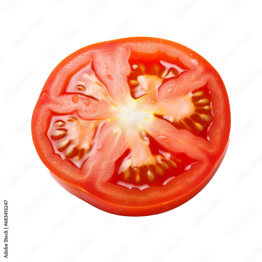 Tomato slice isolated transparent background