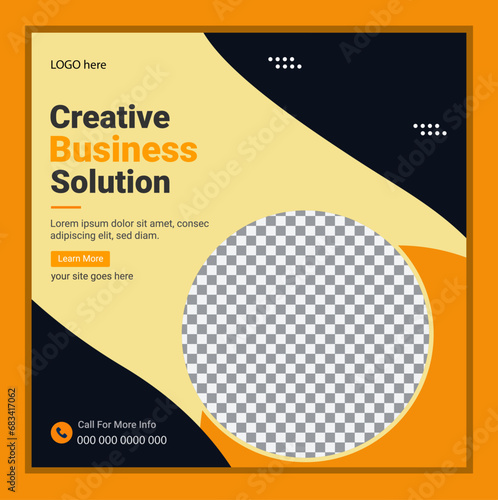 business social media post banner
School admission social media post banner, educational social media post square flyer back to school web banner design template.

