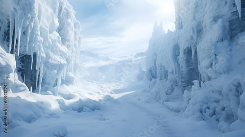 Wallpaper Mural A view of an area whose entire landscape is covered in snow. Cool and scary. Winter and prone to snow storms. Torontodigital.ca