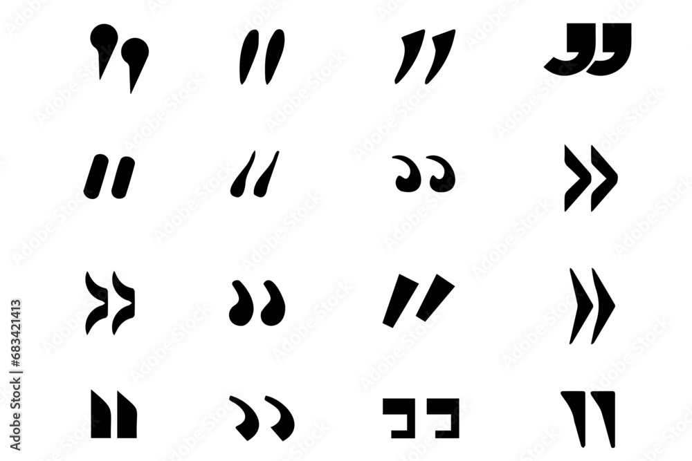 Quote mark vector set. Quotemarks outline, speech marks, inverted commas or talking marks collection. Talk bubble speech icon. Black quotes icon image and object. Quote mark vector set. Quotemarks outline, speech marks, inverted commas or talking marks collection. Talk bubble speech icon. Black quotes icon image and object.