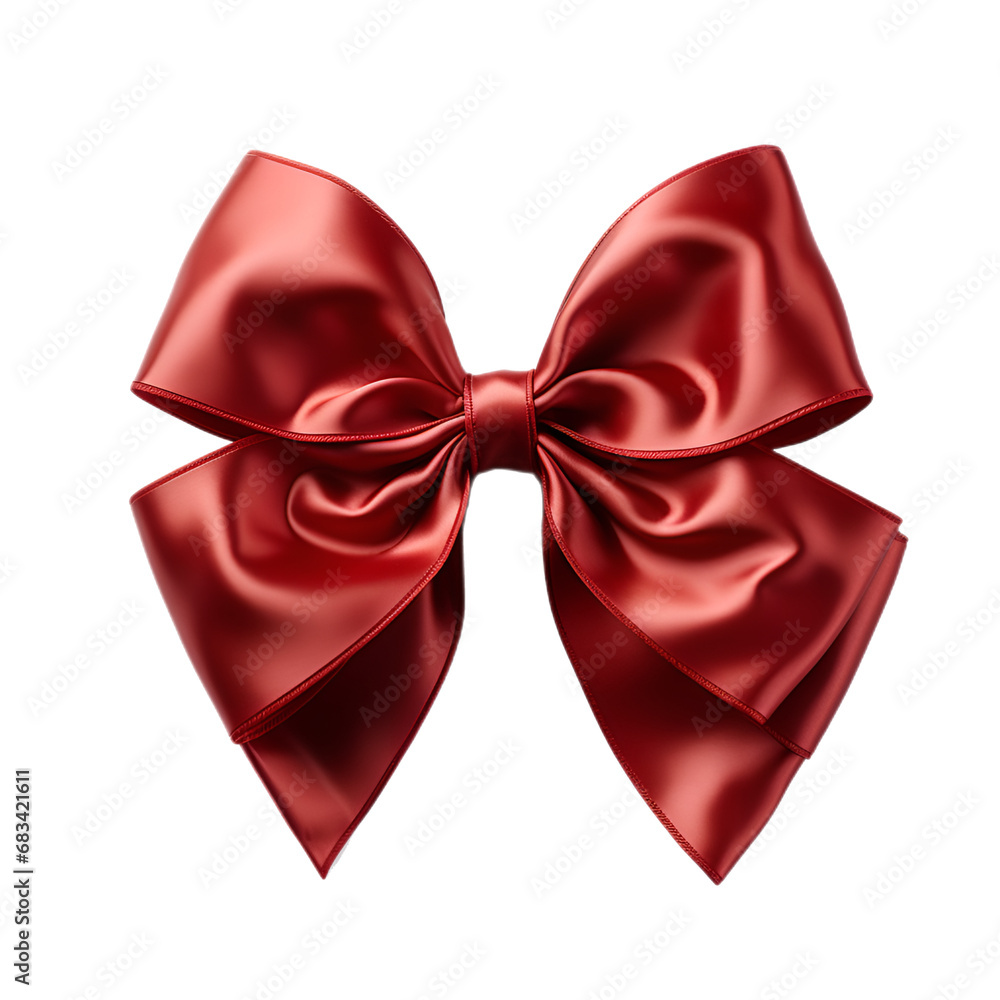 Red bow on a transparent background