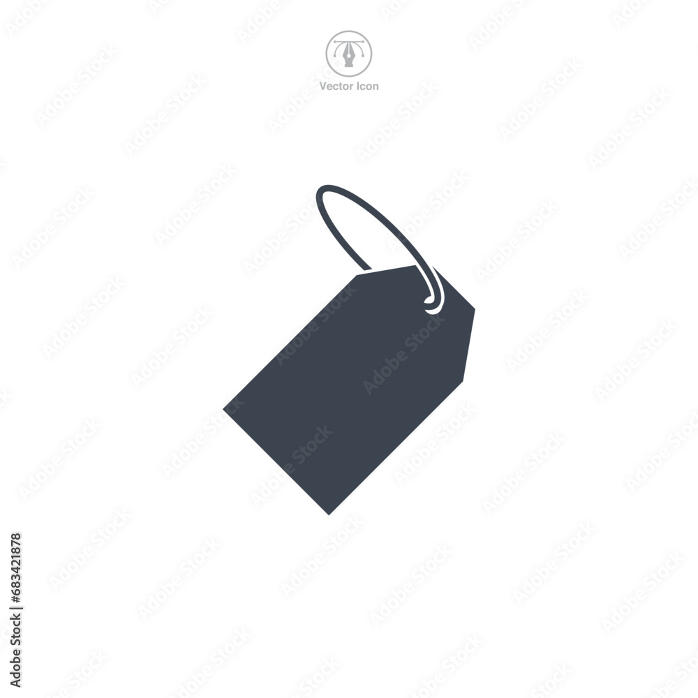 Fototapeta premium Price Tag icon symbol vector illustration isolated on white background