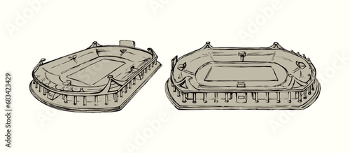 Small Stadium. Vector sketch