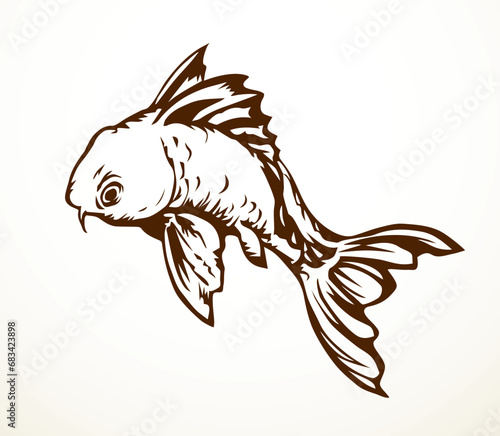 Vector drawing. Fish in the water
