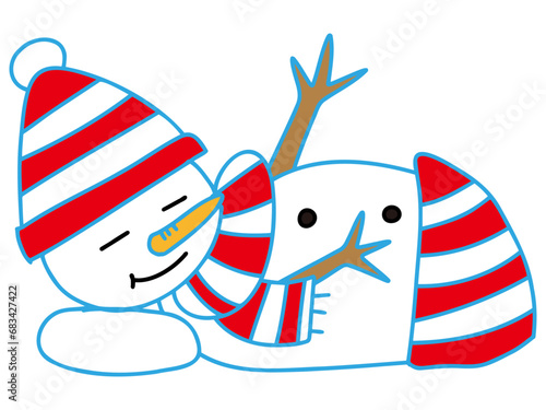 うたた寝する雪だるま