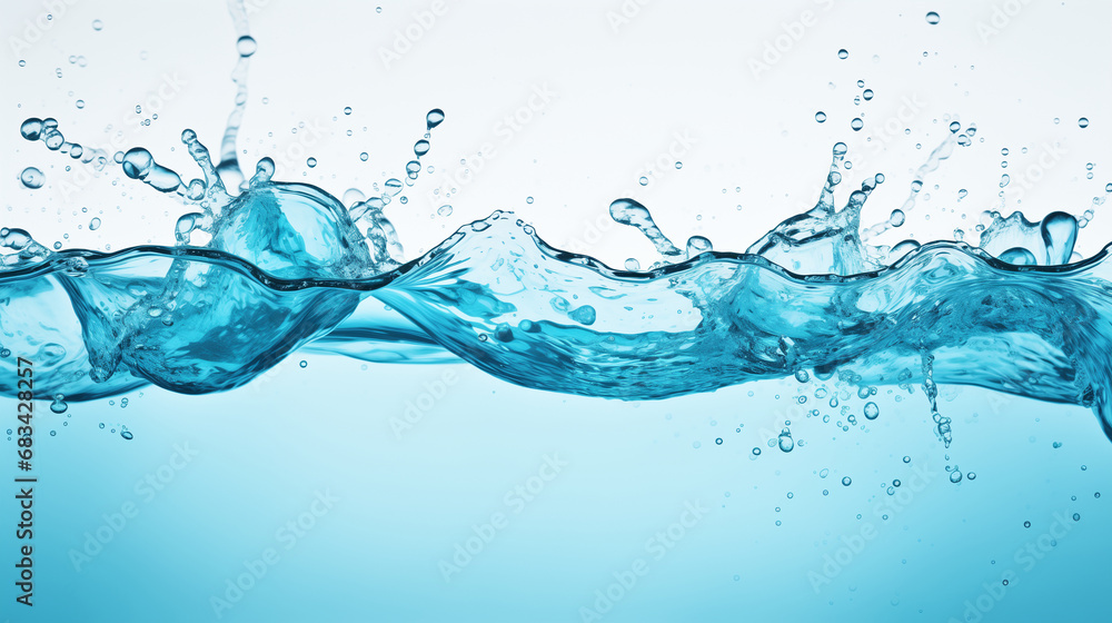 Abstract blue water splashes on a white background, creating a mesmerizing display of fluid motion and dynamic patterns Abstract blue water splashes on a white background, creating a mesmerizing display of fluid motion and dynamic patterns