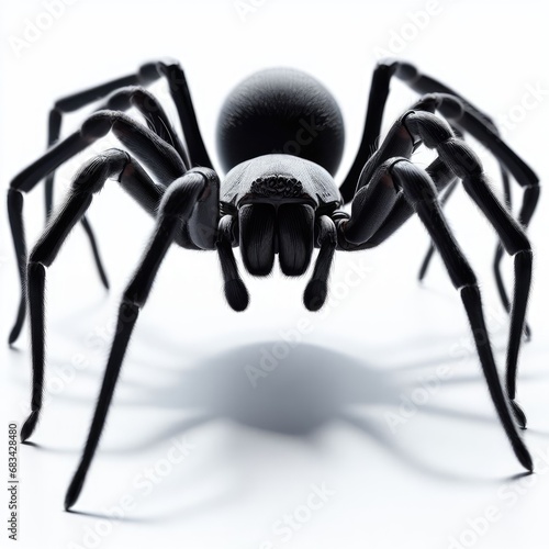 black spider isolated on white