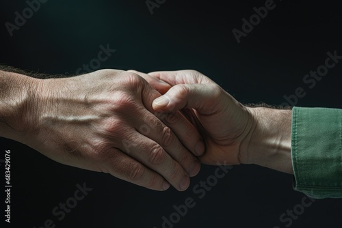 A close-up image capturing the moment two people shake hands. This picture can be used to represent business partnerships, agreements, or professional networking.