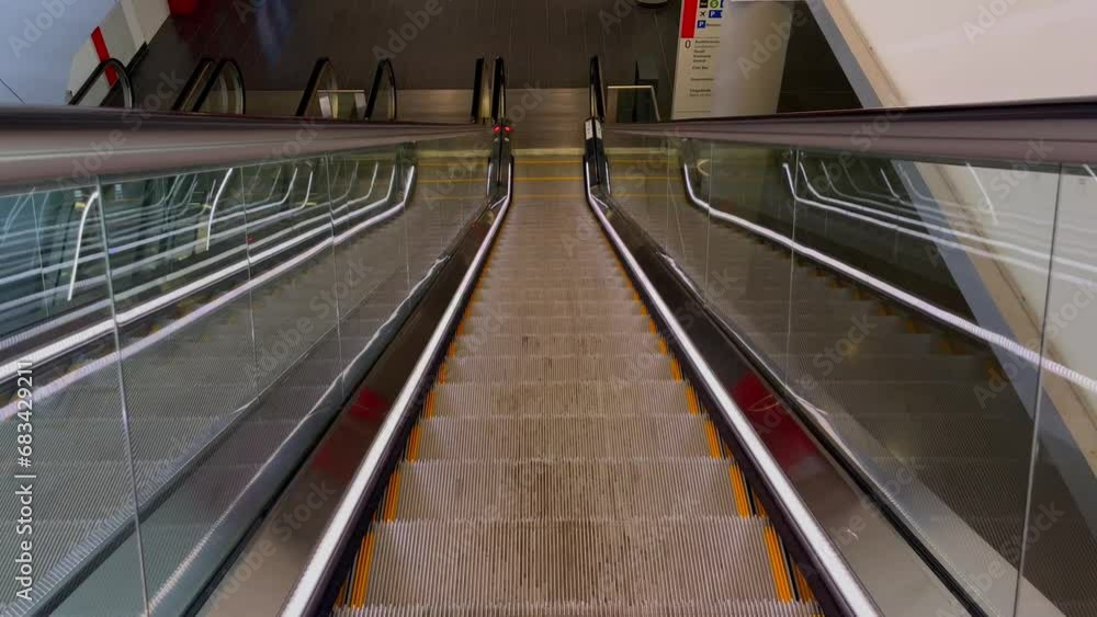 moving escalator in the airport moving escalator in the airport