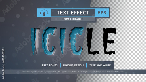 Icicle - Editable Text Effect, Font Style