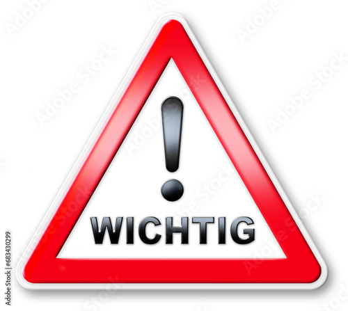 WICHTIG-ACHTUNG-NEU  SCHILD  3D
