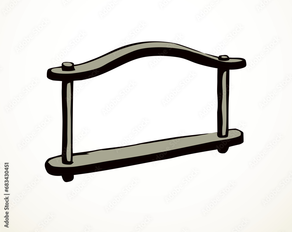 Vector drawing. Old wooden yoke Vector drawing. Old wooden yoke
