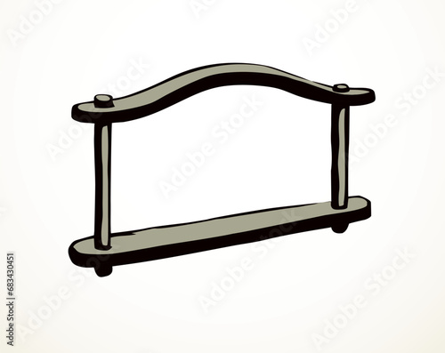 Vector drawing. Old wooden yoke