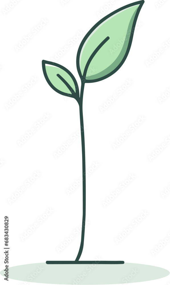 green sprout plant leaves. Green stem green sprout plant leaves. Green stem