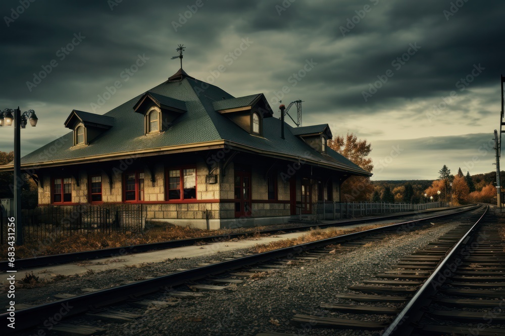 Obraz premium une gare photograph, photography, professional quality --ar 3:2 --v 5.2 Job ID: ff7285fc-80c2-44c8-97d5-7995df4aa622