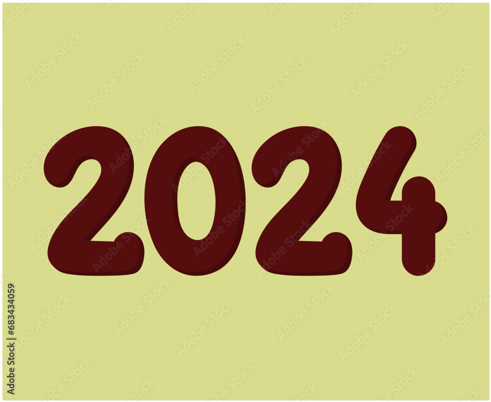 Happy New Year 2024 Abstract Maroon Graphic Design Vector Logo Symbol Illustration With Brown Background Happy New Year 2024 Abstract Maroon Graphic Design Vector Logo Symbol Illustration With Brown Background
