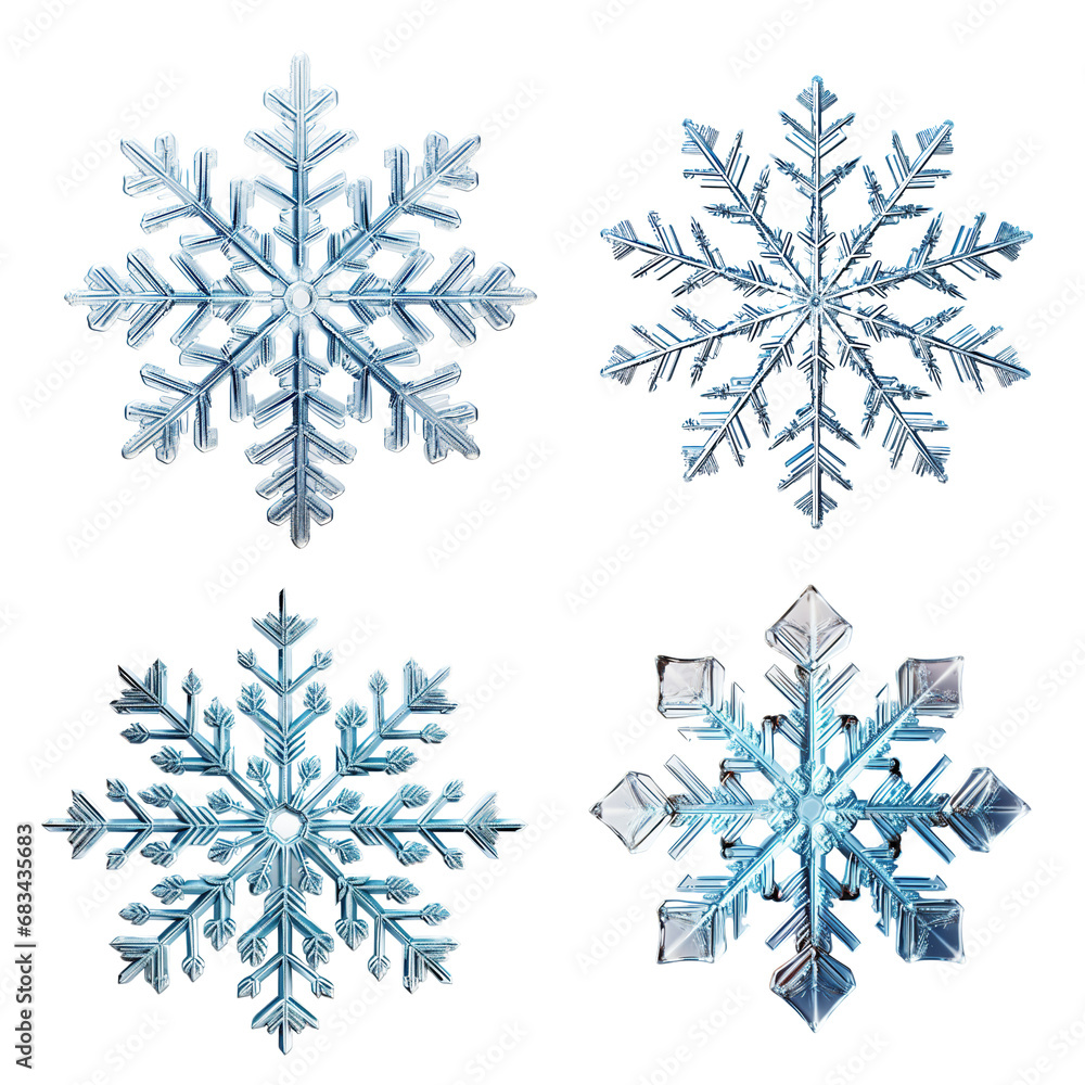 Collection of snowflakes isolated on white background Collection of snowflakes isolated on white background