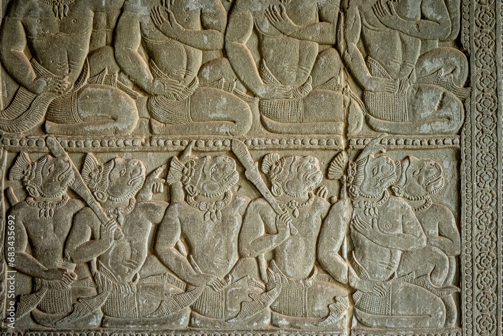 ancient stone carving on the wall