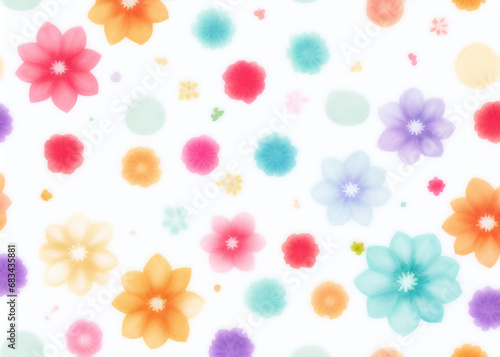 A vibrant tapestry of blooming petals, painted in watercolor, intertwined in a whimsical pattern on soft fabric, evoking a sense of lively beauty and free-spiritedness. 