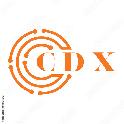 CDX letter design. CDX letter technology logo design on white background. CDX Monogram logo design for entrepreneur and business photo