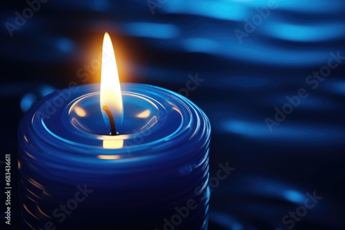 A simple image of a lit candle placed on top of a table. This picture can be used to create a warm and cozy atmosphere or to symbolize hope and inspiration.