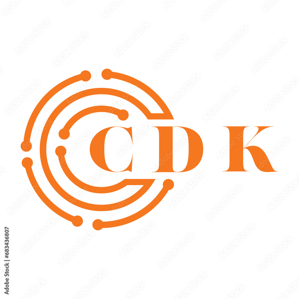 CDK letter design. CDK letter technology logo design on white ...